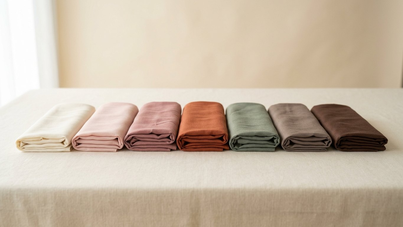 LAMSAH hijabs arranged in signature shades