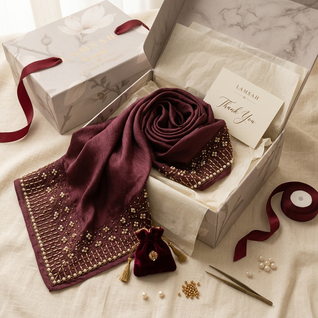 Nawal in LAMSAH gift packaging